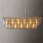 Sirene Draped Glass Rectangle Chandelier 77"