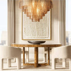 Sirene Draped Glass Round Chandelier 65"