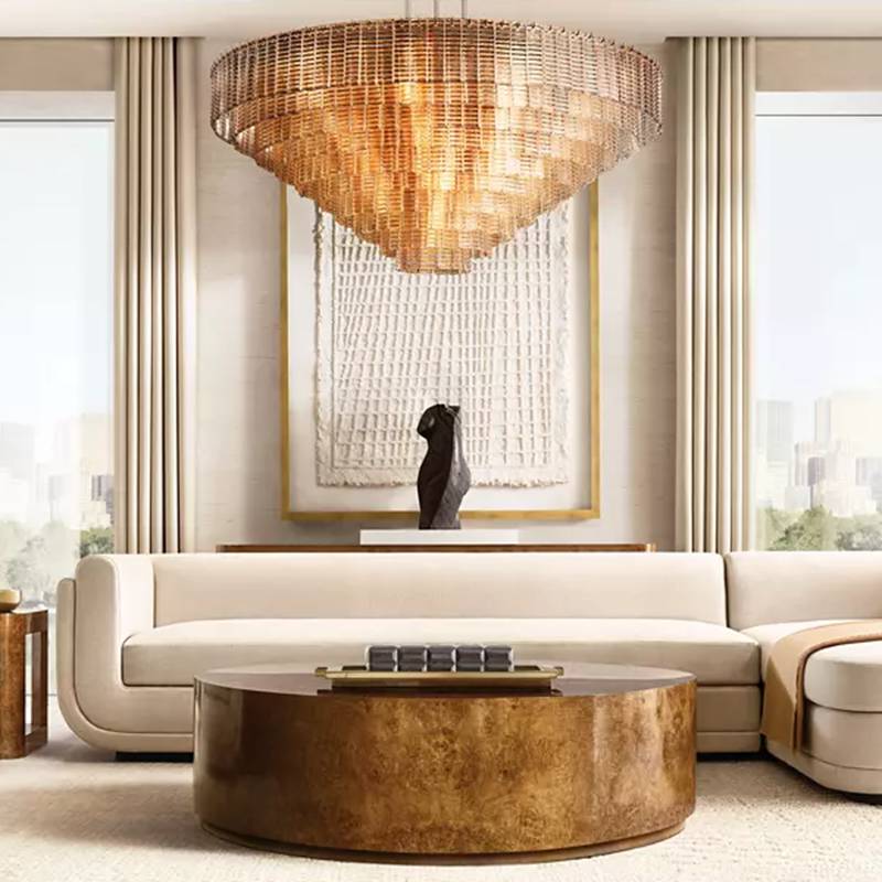 Sirene Draped Glass Round Chandelier 65"