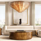 Sirene Draped Glass Round Chandelier 65"