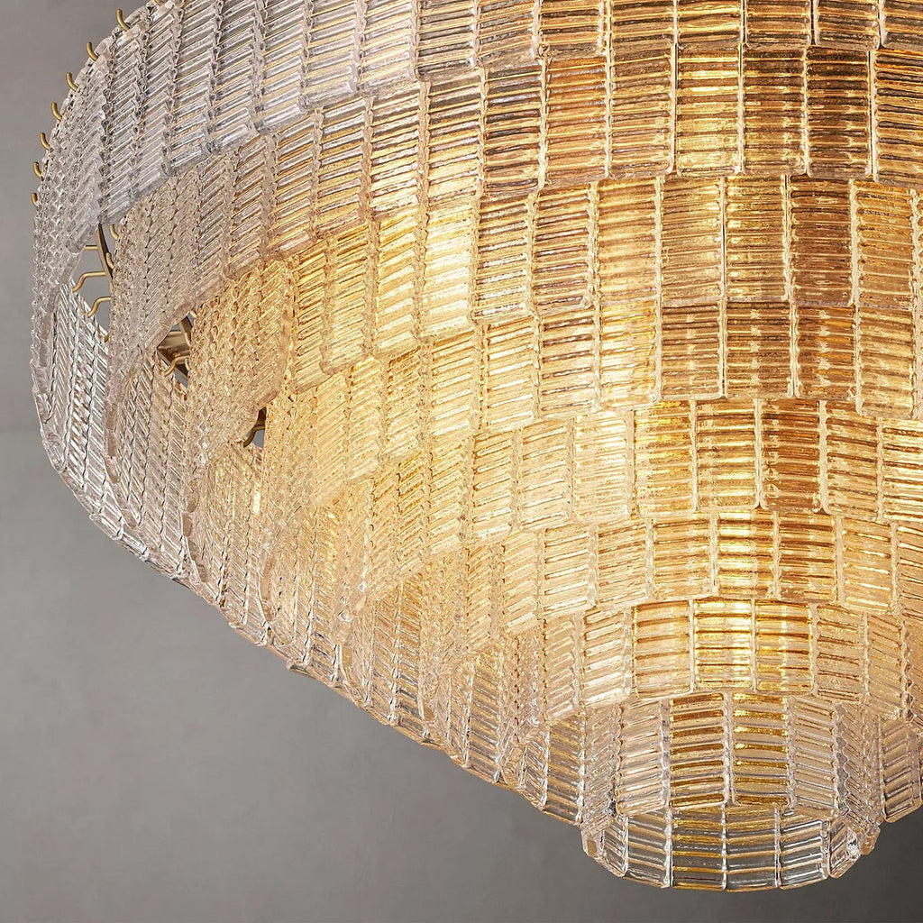 Sirene Draped Glass Oval Chandelier 65"