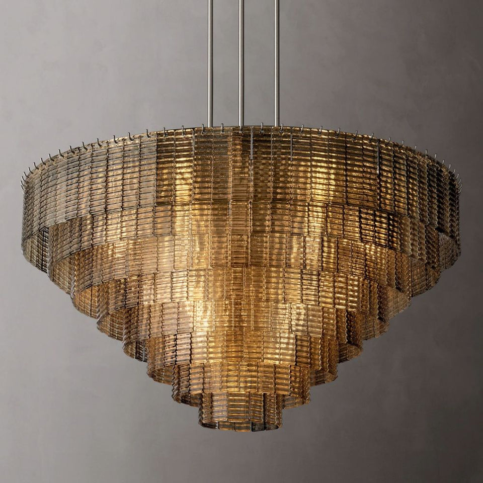 Sirene Draped Glass Round Chandelier 52"