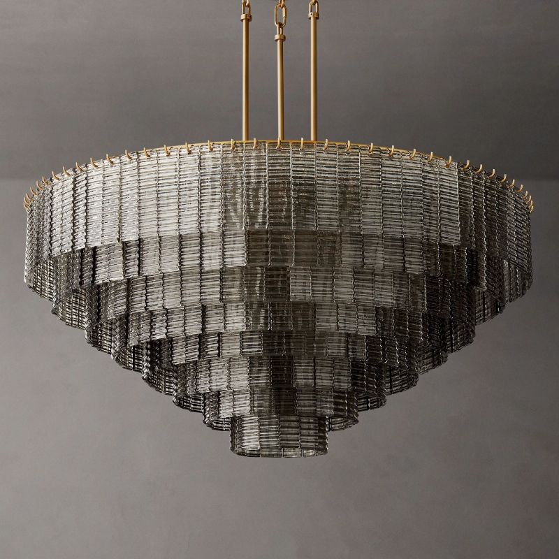 Sirene Draped Glass Round Chandelier 52"