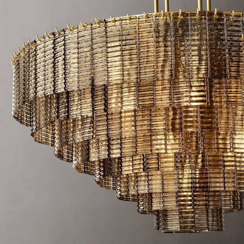 Sirene Draped Glass Round Chandelier 52"