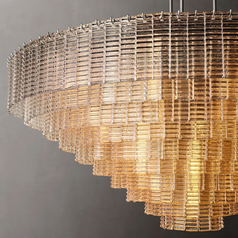 Sirene Draped Glass Round Chandelier 65"