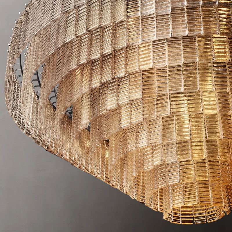 Sirene Draped Glass Round Chandelier 65"