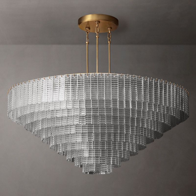 Sirene Draped Glass Round Chandelier 65"