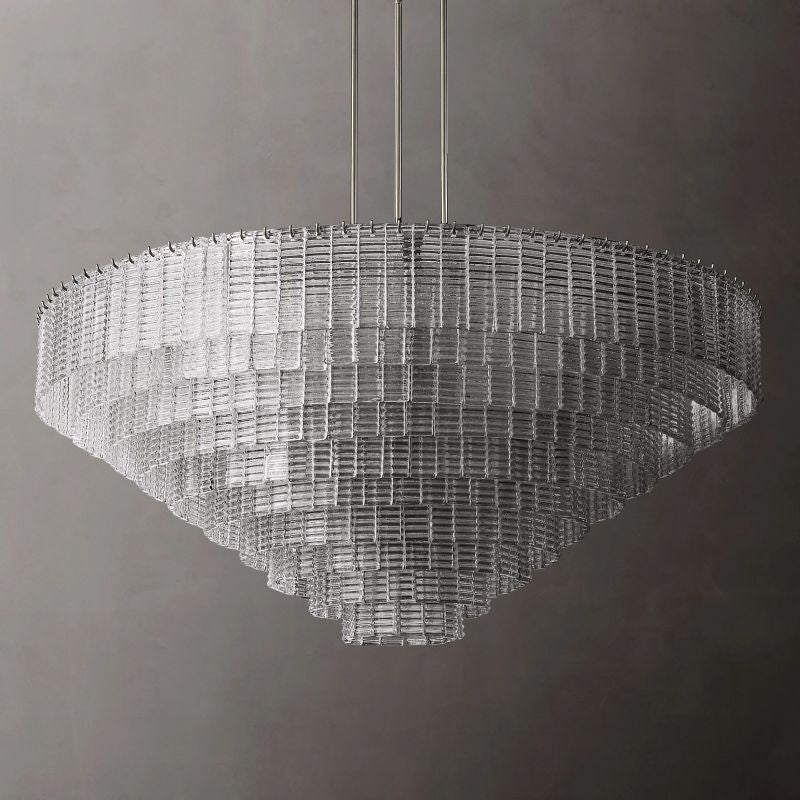 Sirene Draped Glass Round Chandelier 65"