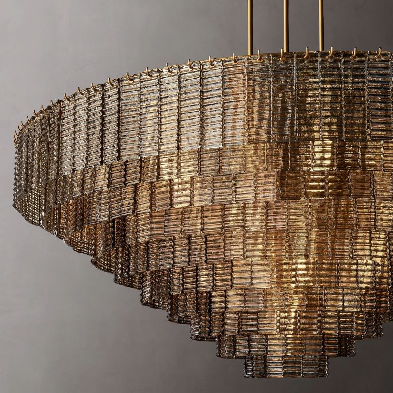 Sirene Draped Glass Round Chandelier 65"