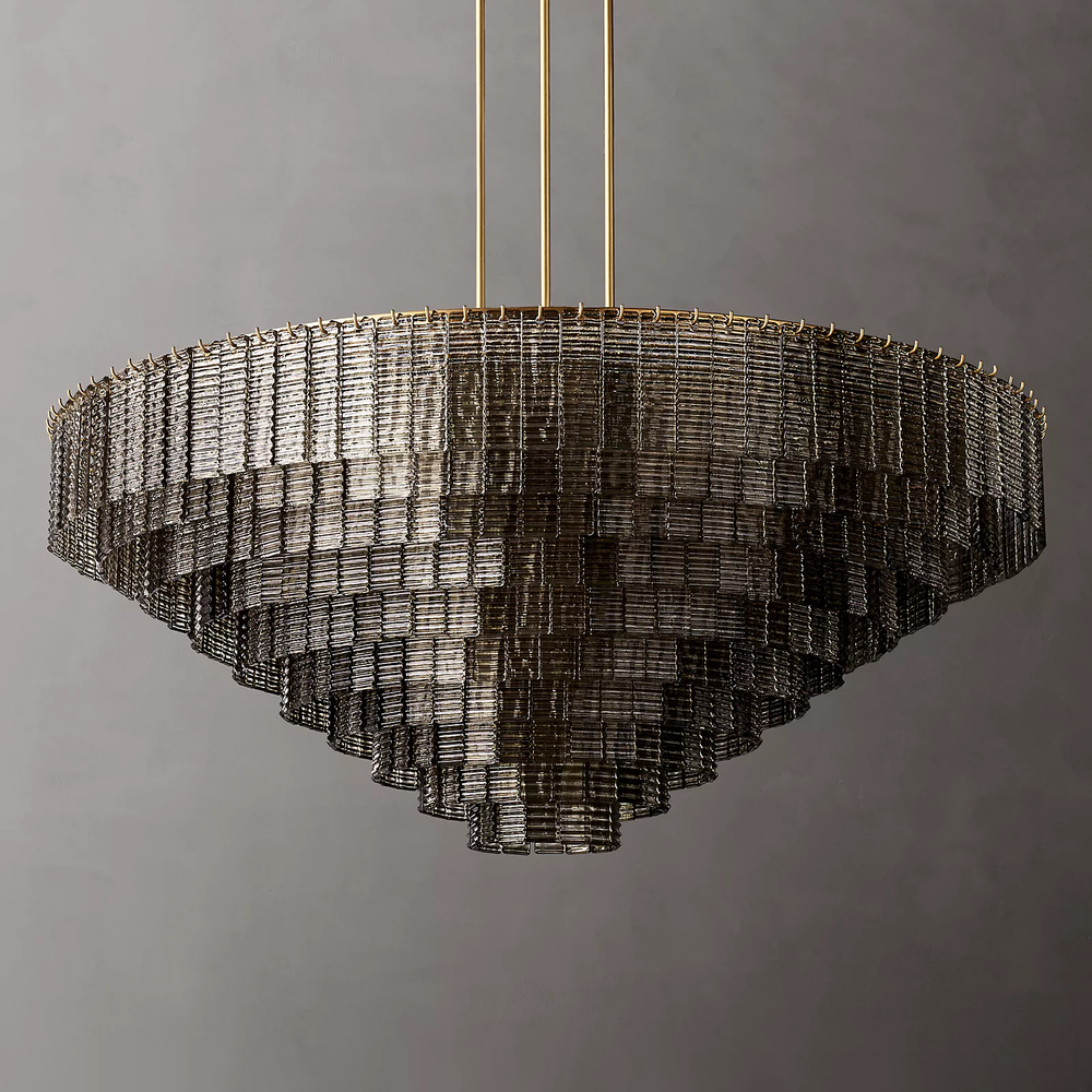 Sirene Draped Glass Round Chandelier 65"
