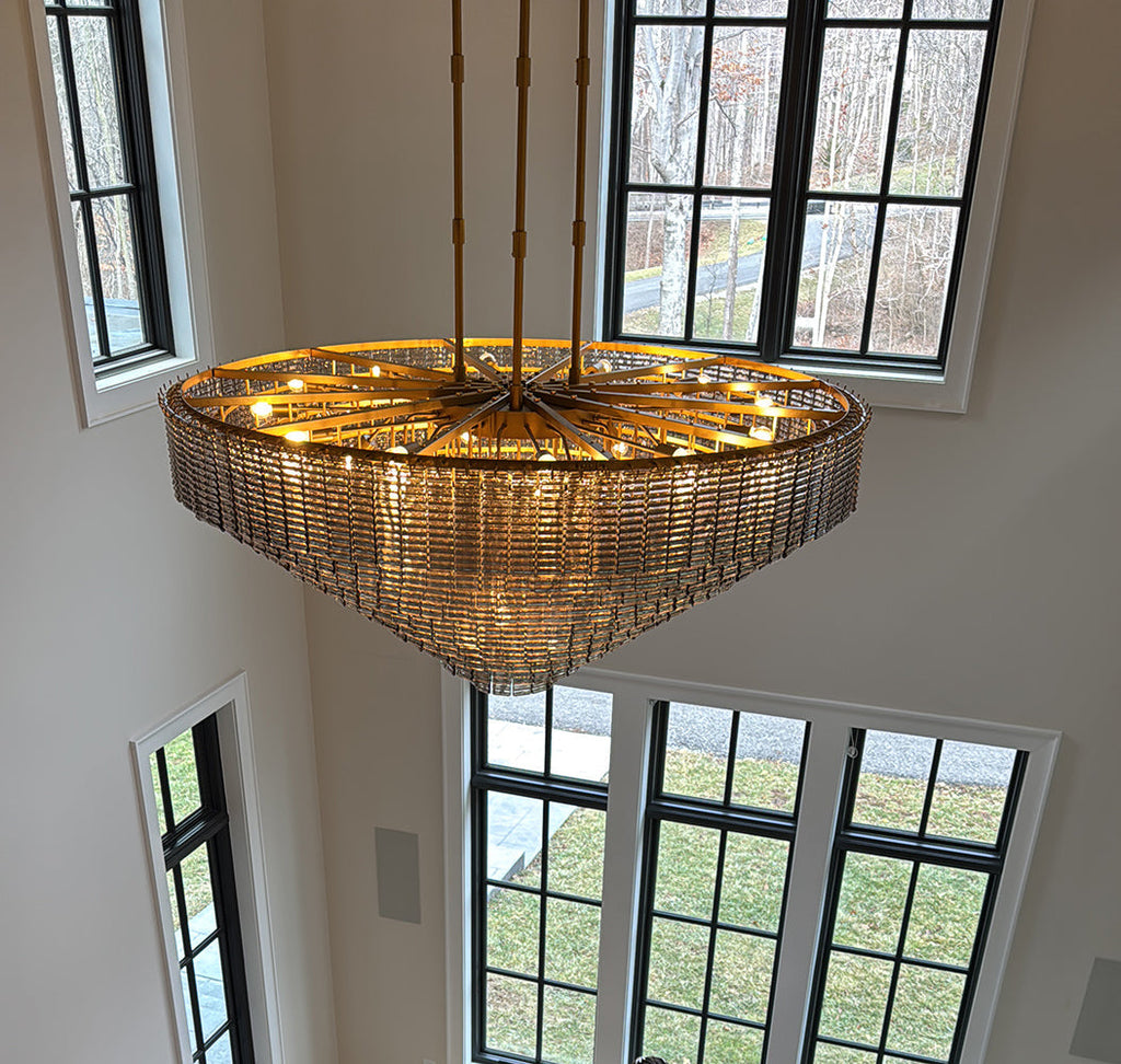 Sirene Draped Glass Round Chandelier 65"