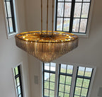 Sirene Draped Glass Round Chandelier 65"
