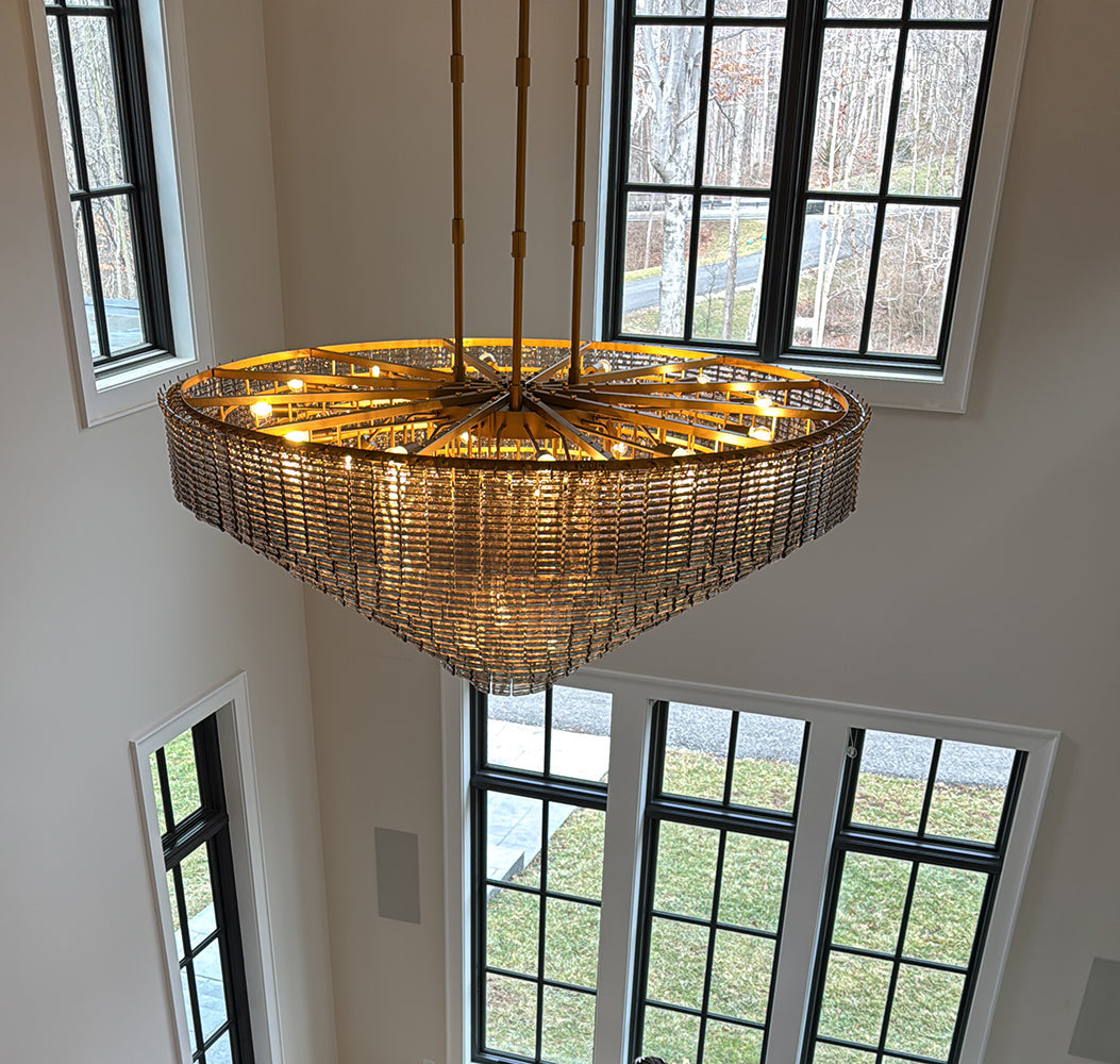 Sirene Draped Glass Round Chandelier 65"