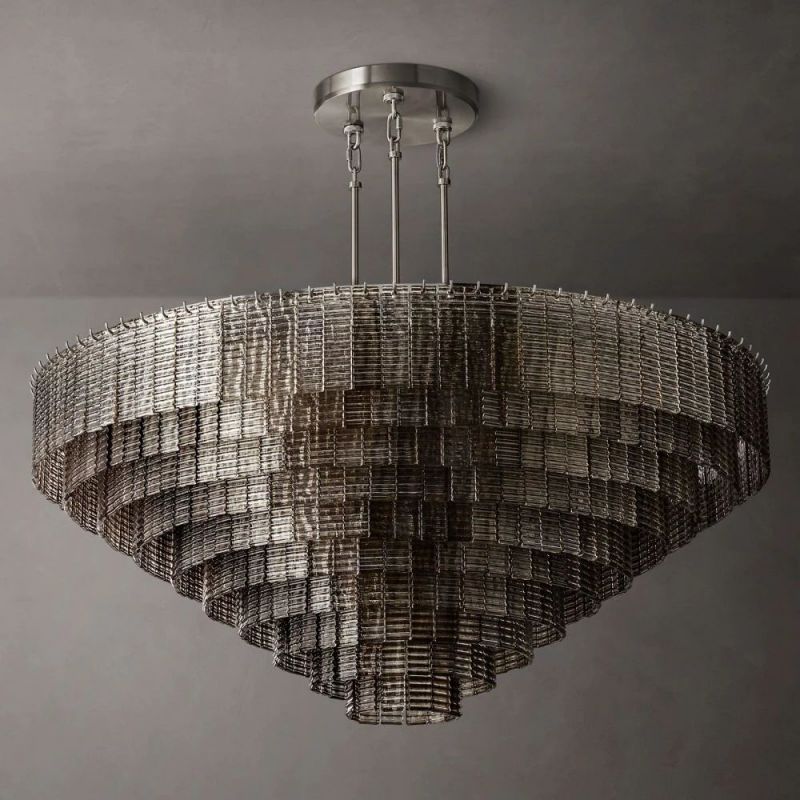Sirene Draped Glass Round Chandelier 65"