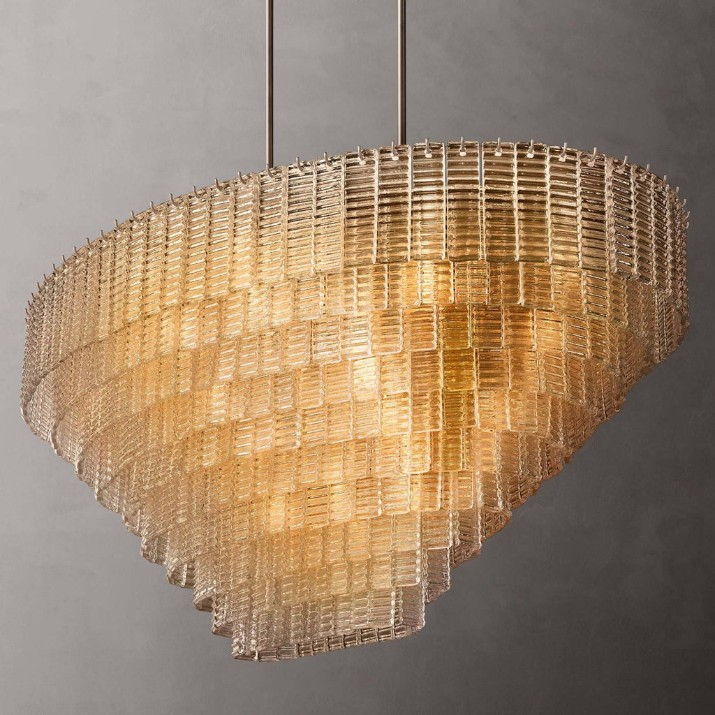 Sirene Draped Glass Oval Chandelier 65"