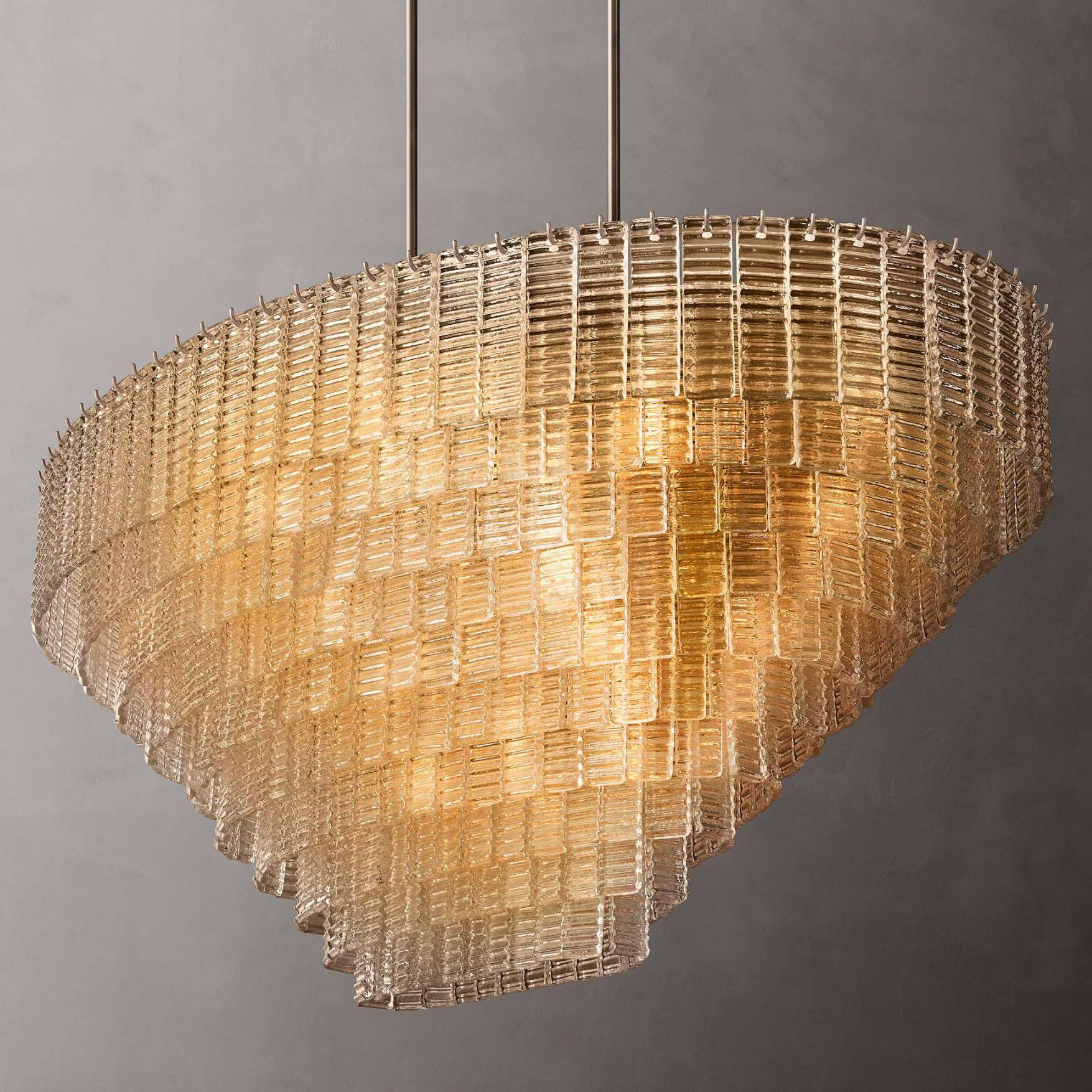 Sirene Draped Glass Oval Chandelier 65"