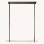 Audubon Sculpt Alabaster Single Bar Linear Chandelier 60"