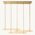 Audubon Sculpt Alabaster Triple Bar Linear Chandelier 72"