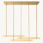 Audubon Sculpt Alabaster Triple Bar Linear Chandelier 72"