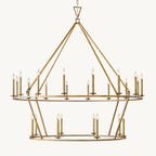 Carrick English Openwork Two-Tier Round Chandelier 62"