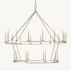 Carrick English Openwork Two-Tier Round Chandelier 62"