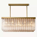 Cielo Lustred Glass Rectangle Chandelier 54"