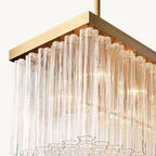 Cielo Lustred Glass Rectangle Chandelier 54"
