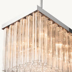 Cielo Lustred Glass Rectangle Chandelier 54"