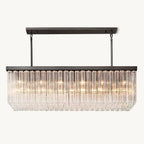 Cielo Lustred Glass Rectangle Chandelier 73"