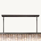 Cielo Lustred Glass Rectangle Chandelier 73"