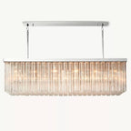 Cielo Lustred Glass Rectangle Chandelier 73"
