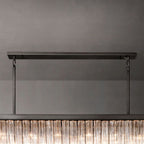Cielo Lustred Glass Rectangle Chandelier 73"