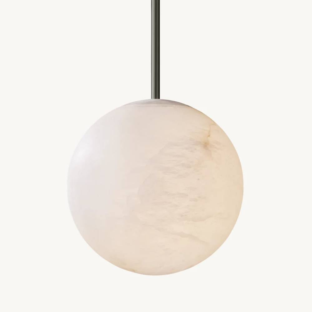 Brielle Alabaster Carved Globe Pendant Light