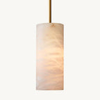 Brielle Alabaster Carved Cylinder Pendant Light