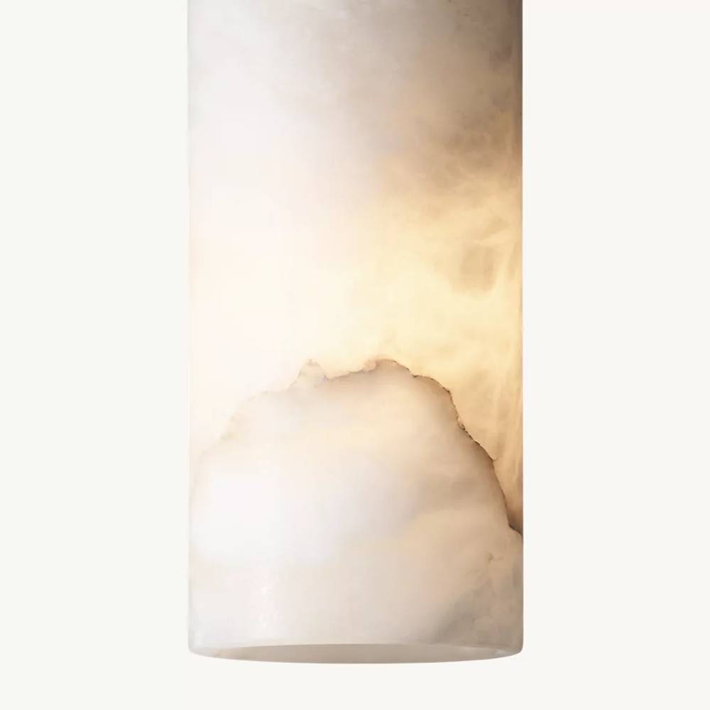 Brielle Alabaster Carved Cylinder Pendant Light