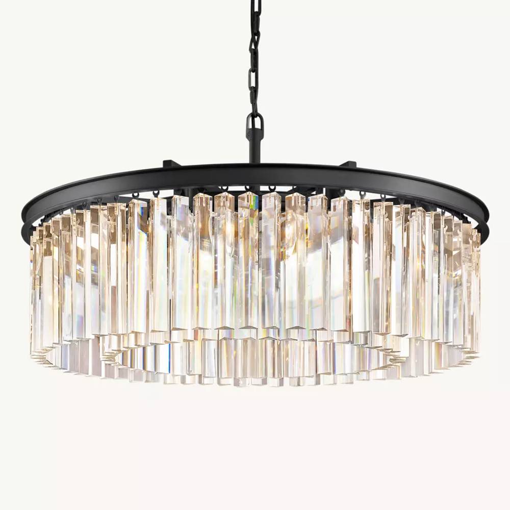 Rhys Beveled Prism Round Chandelier 32"