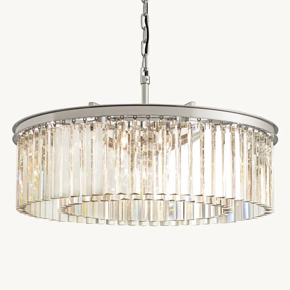 Rhys Beveled Prism Round Chandelier 32"