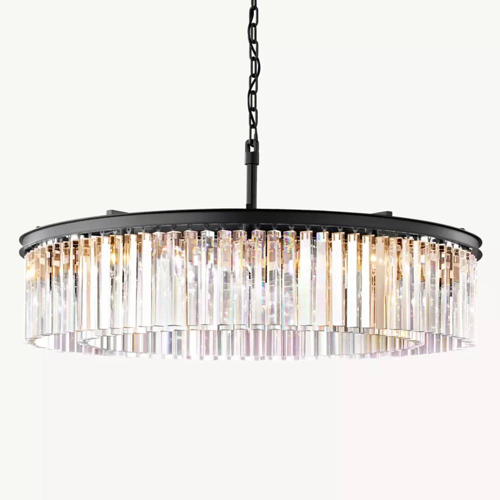 Rhys Beveled Prism Round Chandelier 43"