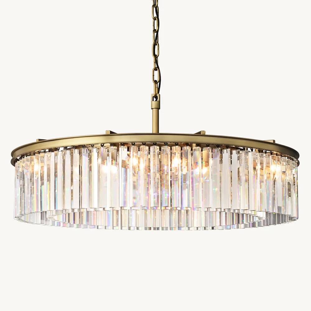Rhys Beveled Prism Round Chandelier 43"