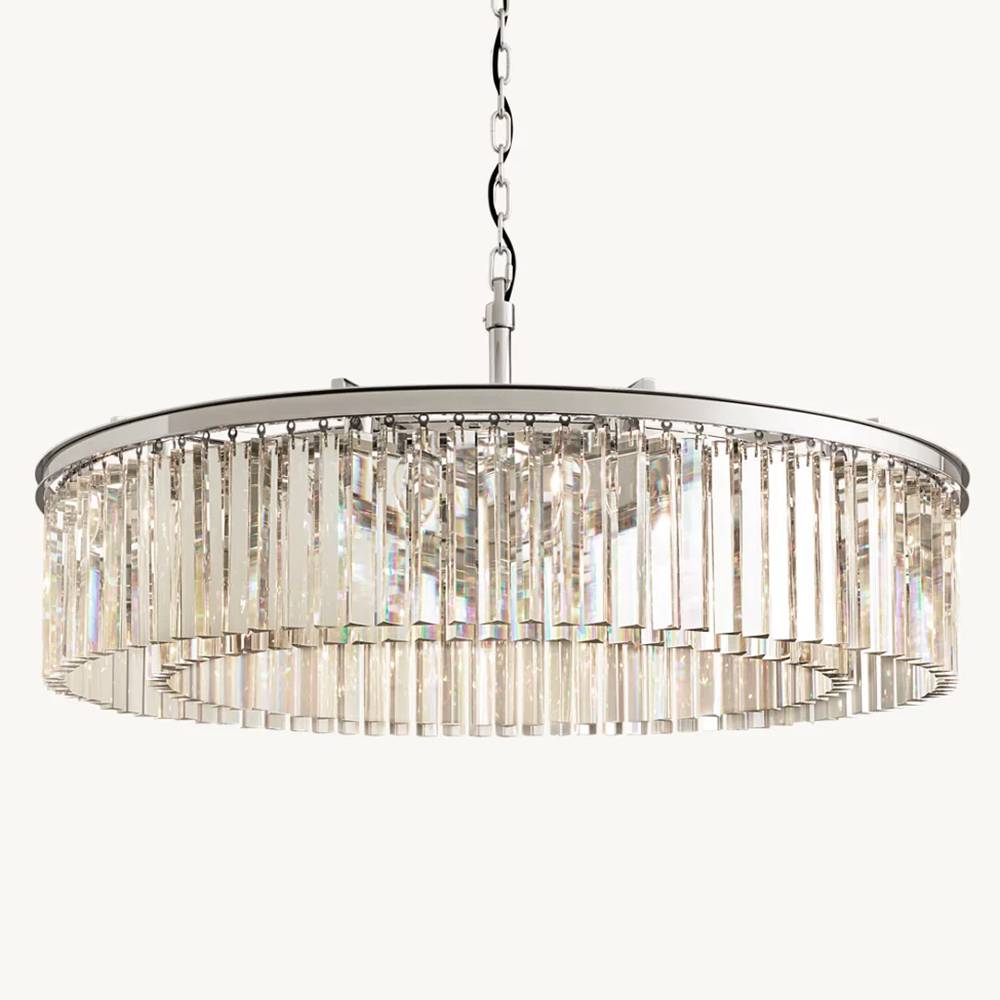 Rhys Beveled Prism Round Chandelier 43"