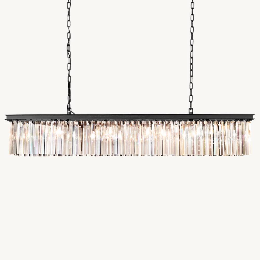 Rhys Beveled Prism Linear Chandelier 60"