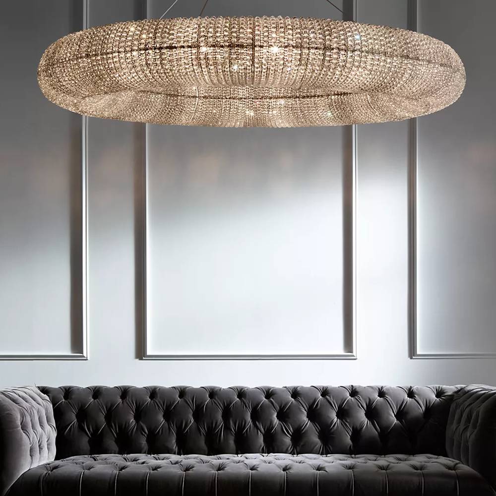 Halo Stranded Crystal Round Chandelier 59"