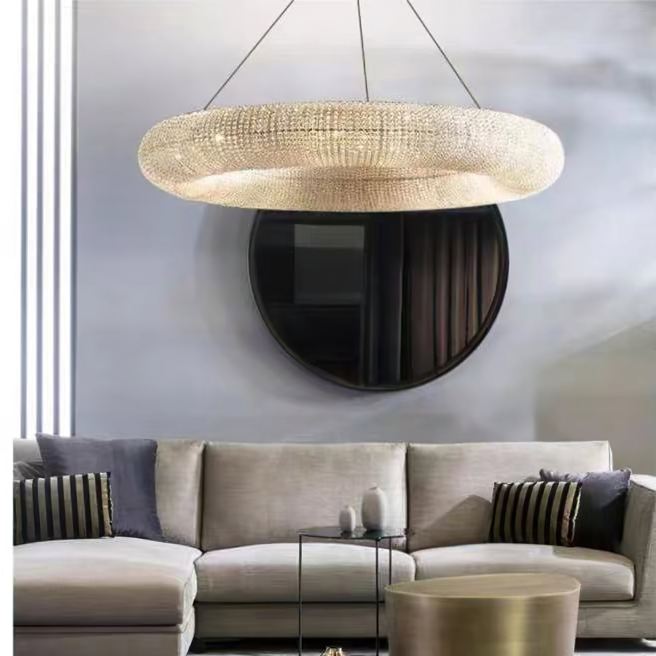 Halo Stranded Crystal Round Chandelier 41"