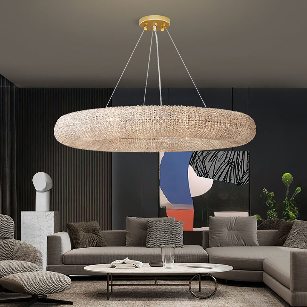 Halo Stranded Crystal Round Chandelier 72"