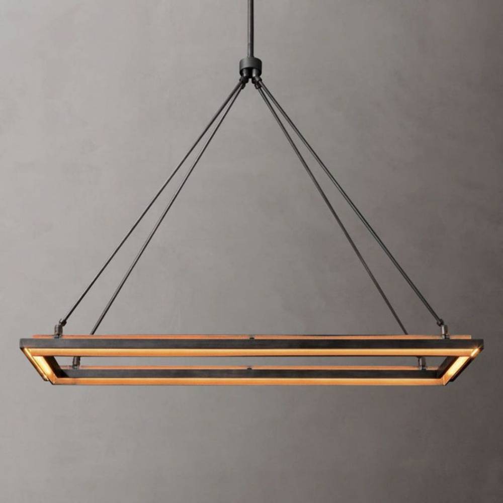 Peralta Forged Ambient Rectangular Chandelier 62"