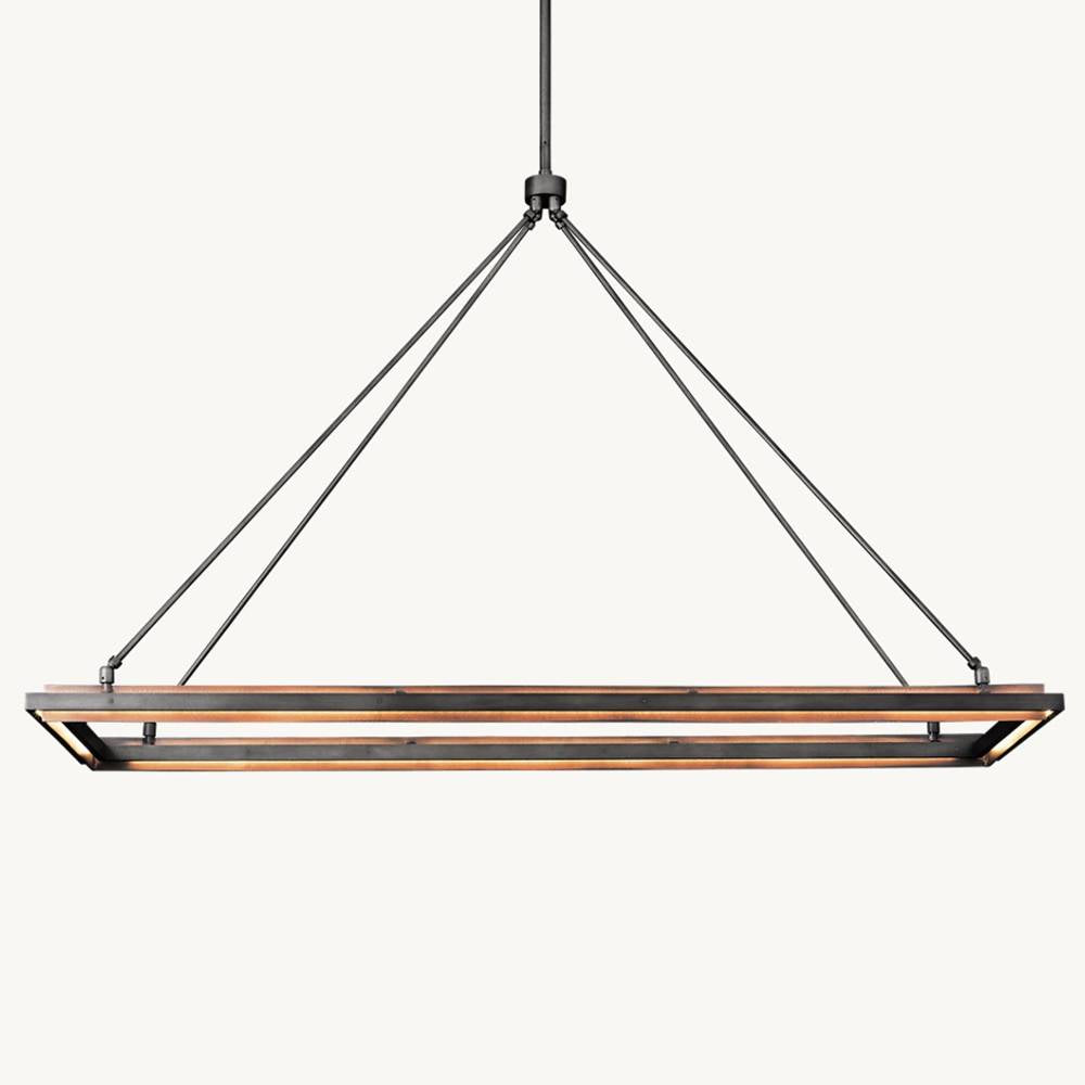 Peralta Forged Ambient Rectangular Chandelier 62"