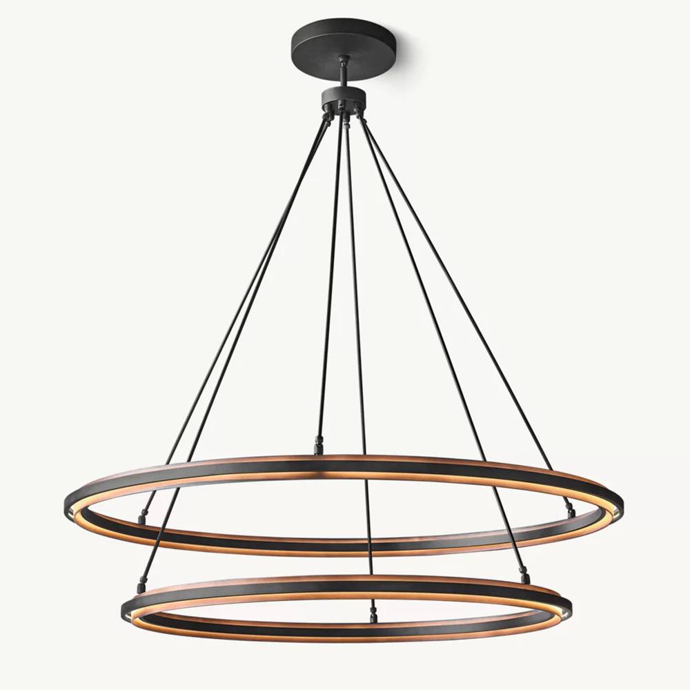 Peralta Forged Ambient Two-Tier Round Chandelier 60"
