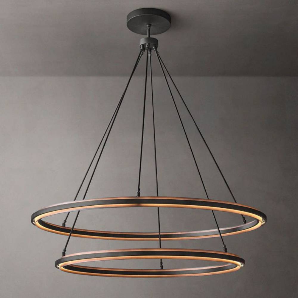 Peralta Shadow Glow Two-Tier Round Chandelier