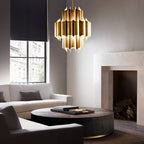 Cathedral Layered Curve Round Chandelier 24"