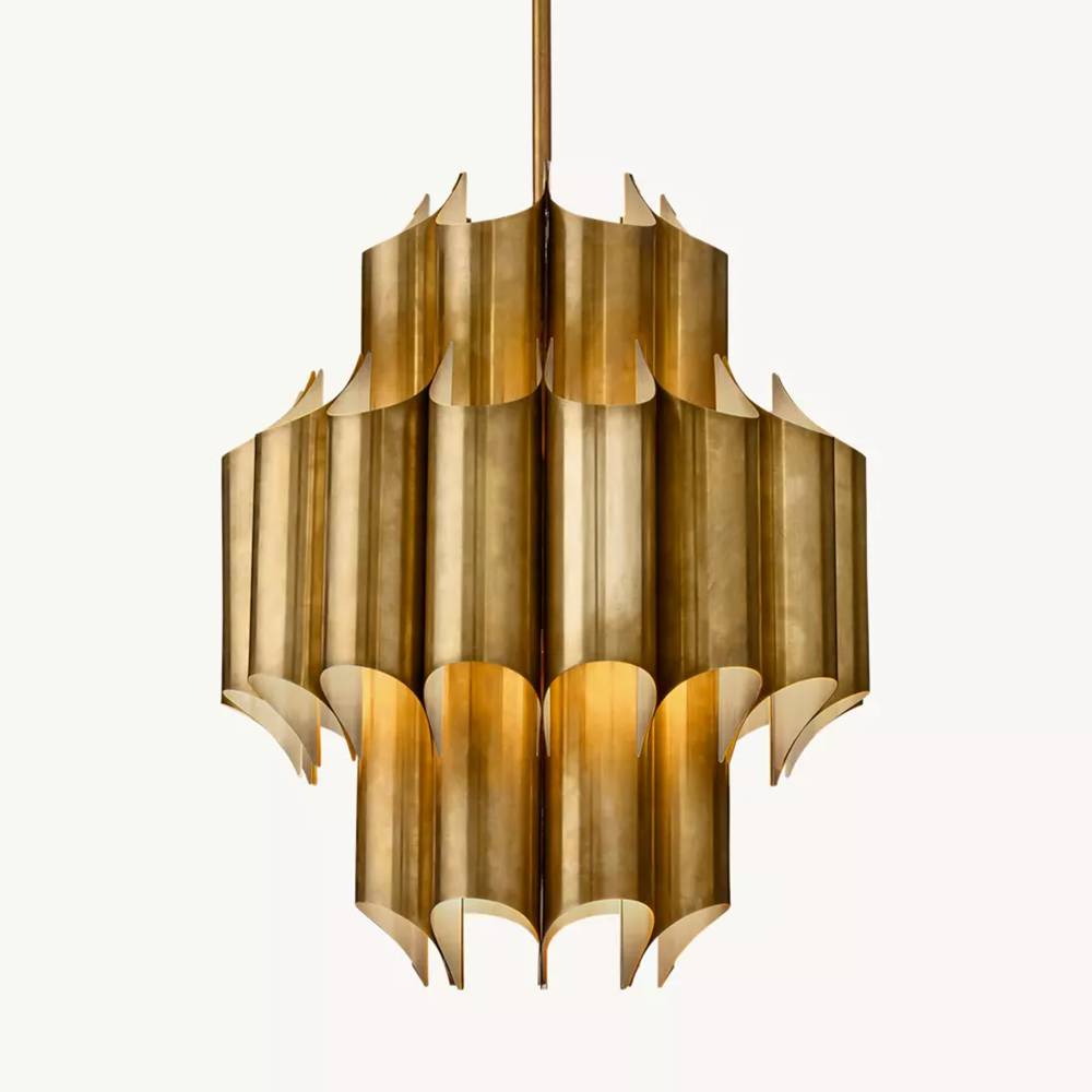 Cathedral Layered Curve Round Chandelier 24"